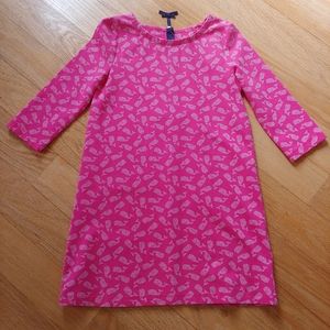 Vineyard vine pink whale print stretch cotton dress size xs